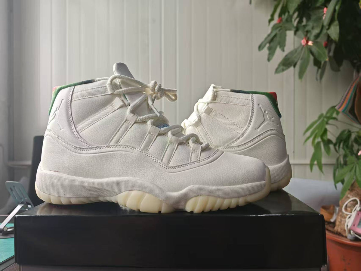 Air Jordan 11 Retro MENS WMNS Sail Off‑White Newsprint Sport Royal