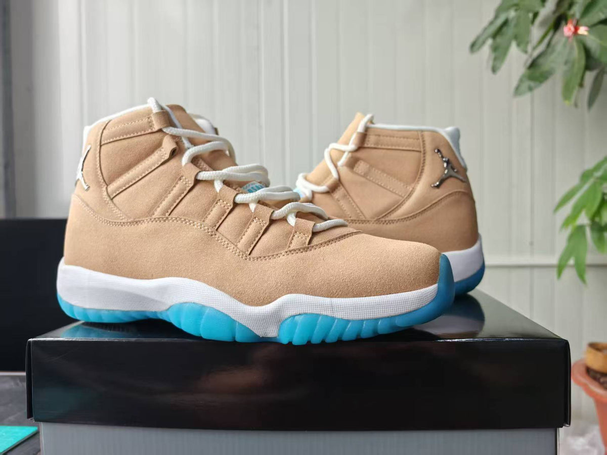 Air Jordan 11 Retro MENS WMNS Canvas Metallic Silver Summit White Football Blue