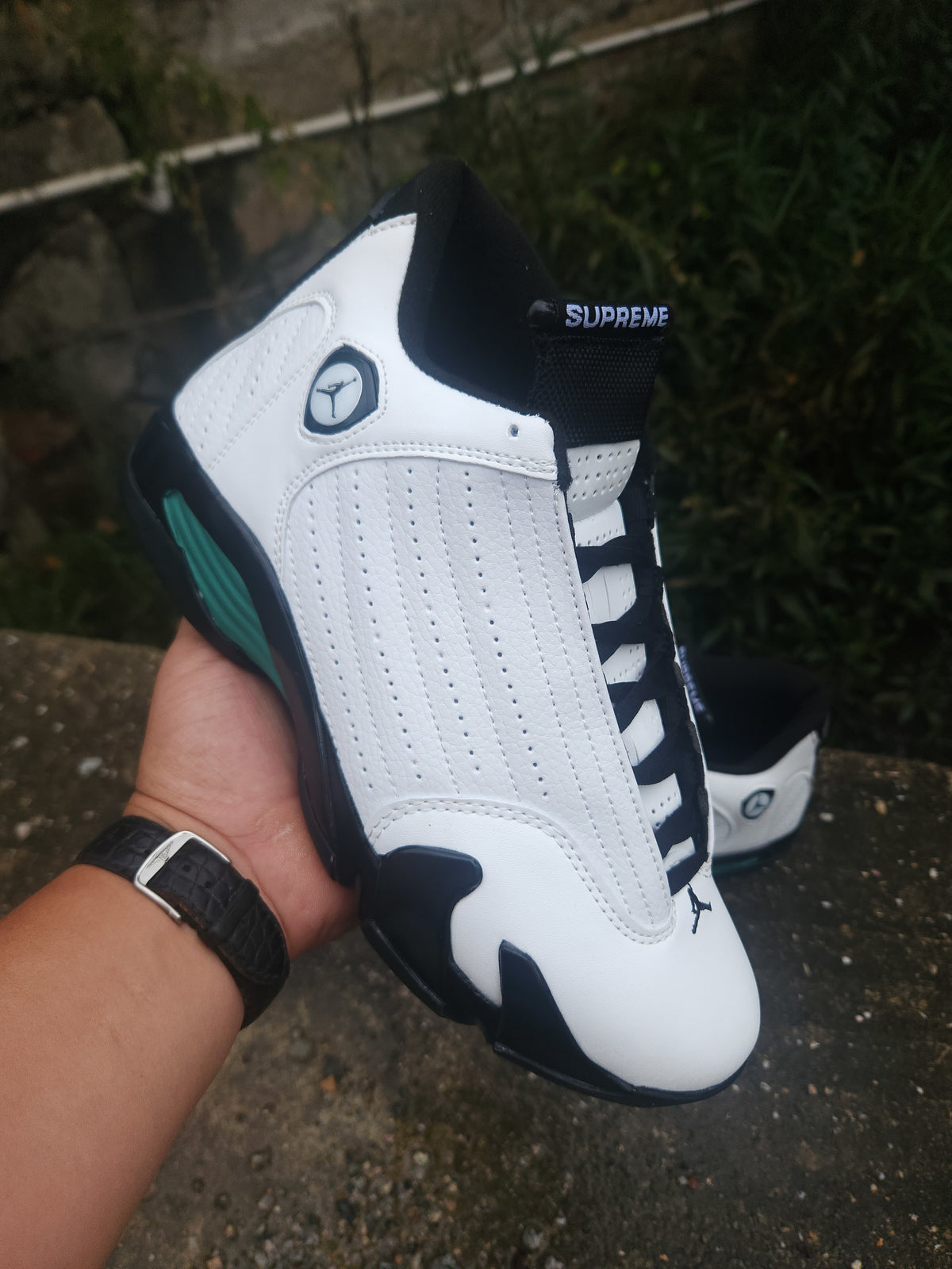 Air Jordan 14 Retro White‑Black‑Green