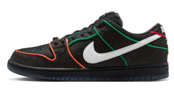 Nike SB Dunk Low Pro QS "Black / White - Challenge Red"