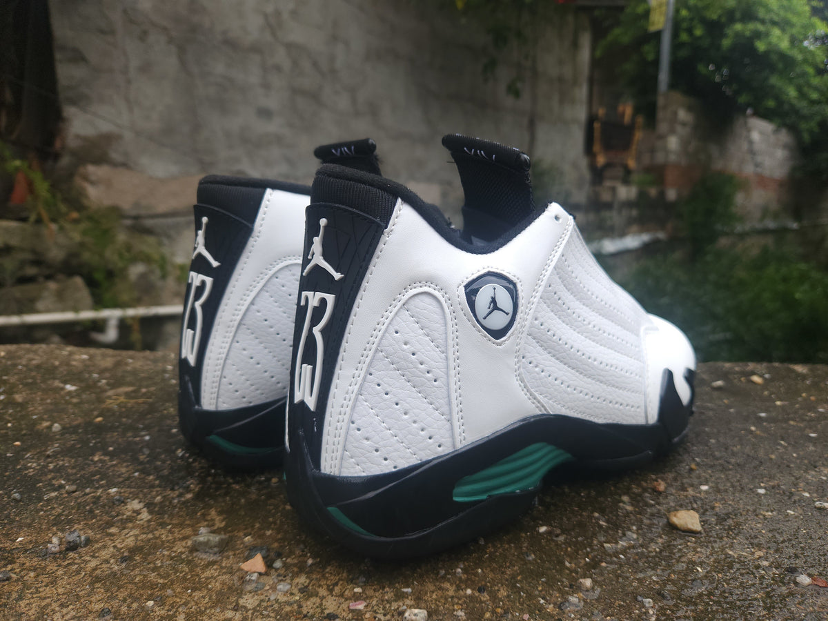 Air Jordan 14 Retro White‑Black‑Green
