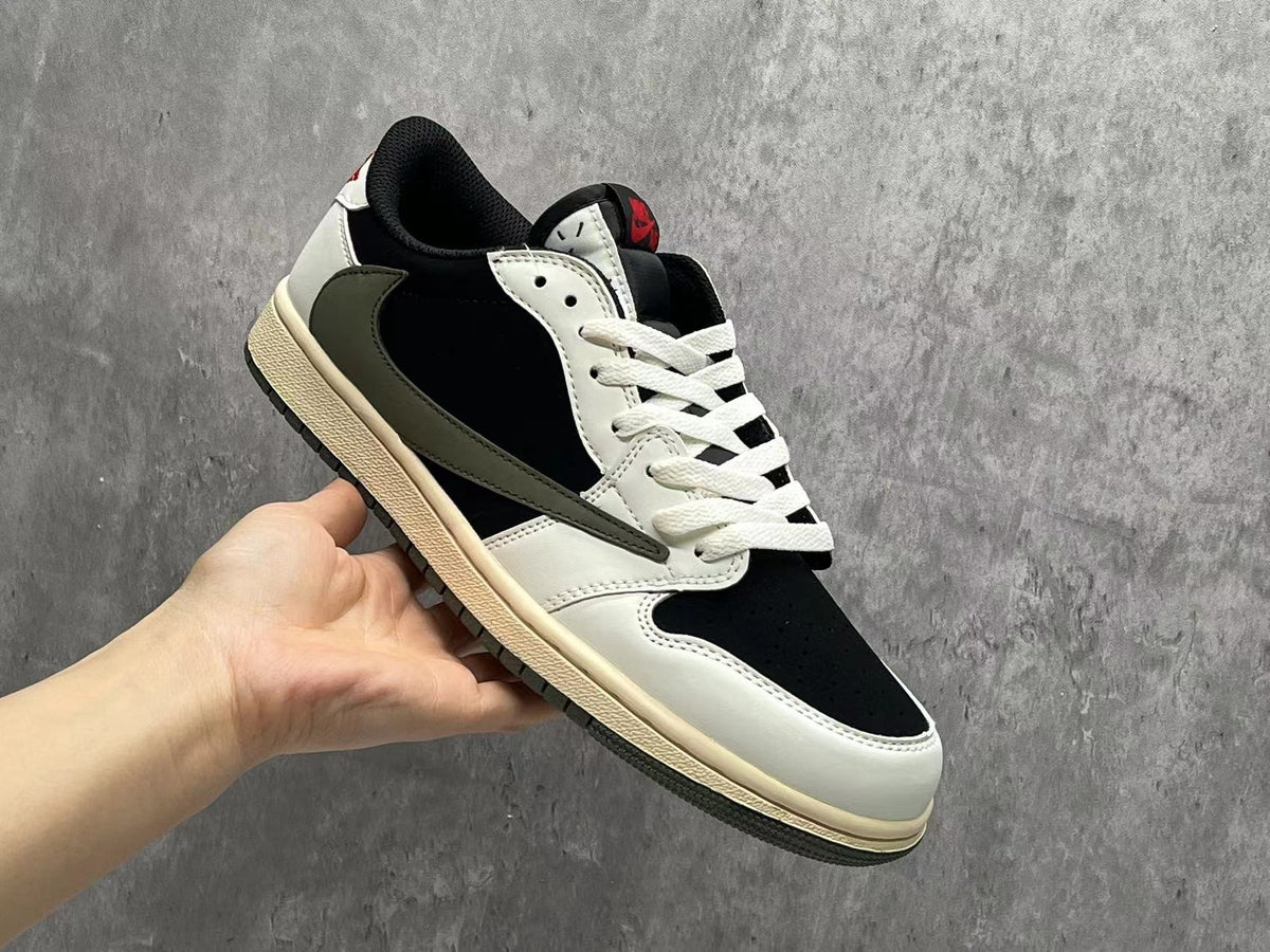 Travis Scott x Air Jordan 1 Low OG SP Black‑Olive Reverse Swoosh 5.0