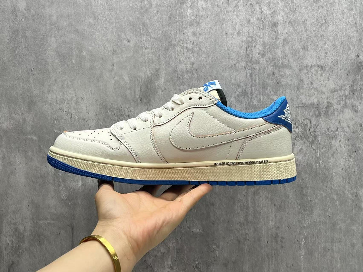 Travis Scott x Fragment x Air Jordan 1 Low OG SP Lightning 2.0 White Black Blue