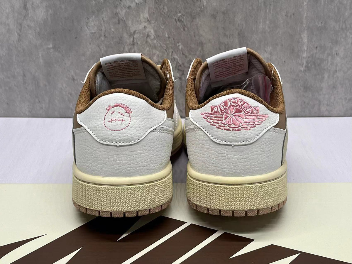 Travis Scott x Air Jordan 1 Low OG SP Light‑Brown Pink Reverse Swoosh