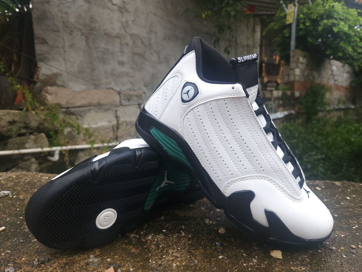 Air Jordan 14 Retro White‑Black‑Green