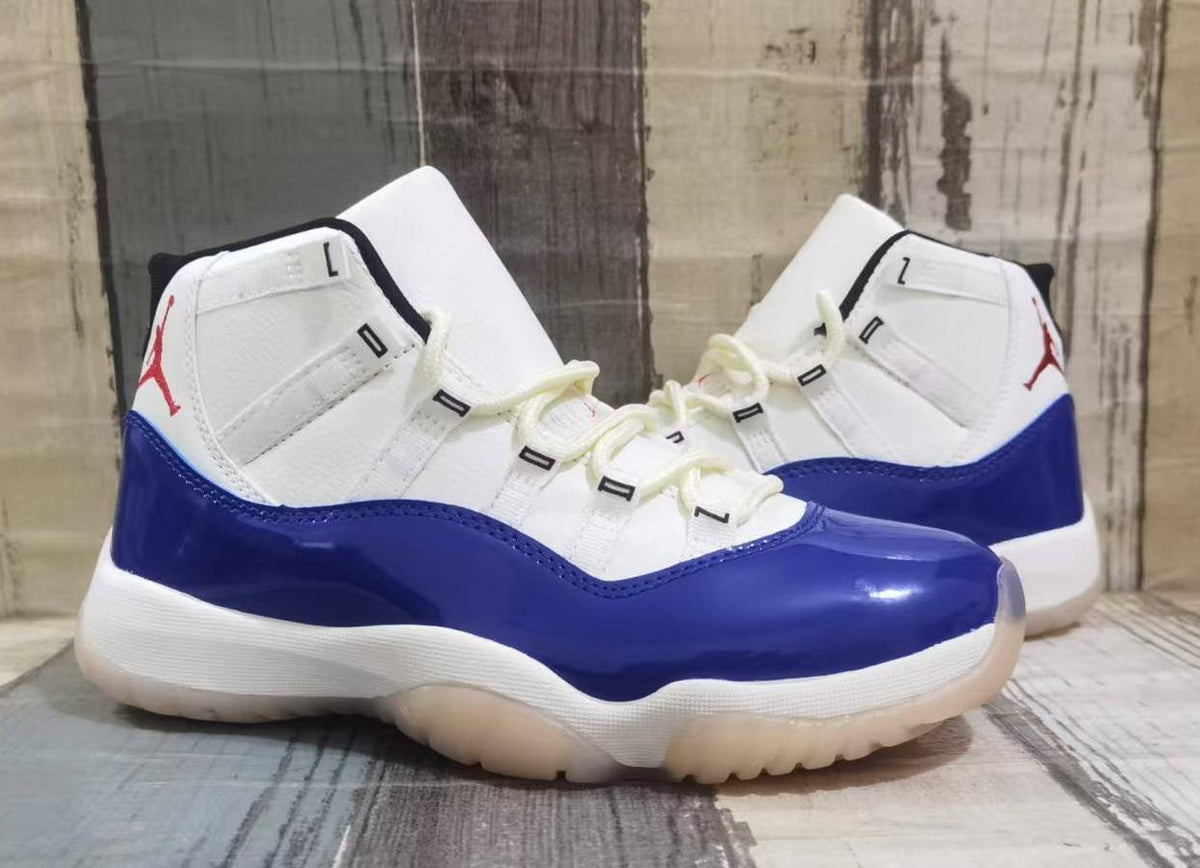 Air Jordan 11 Retro White‑Blue‑Red Men & Women Shoes