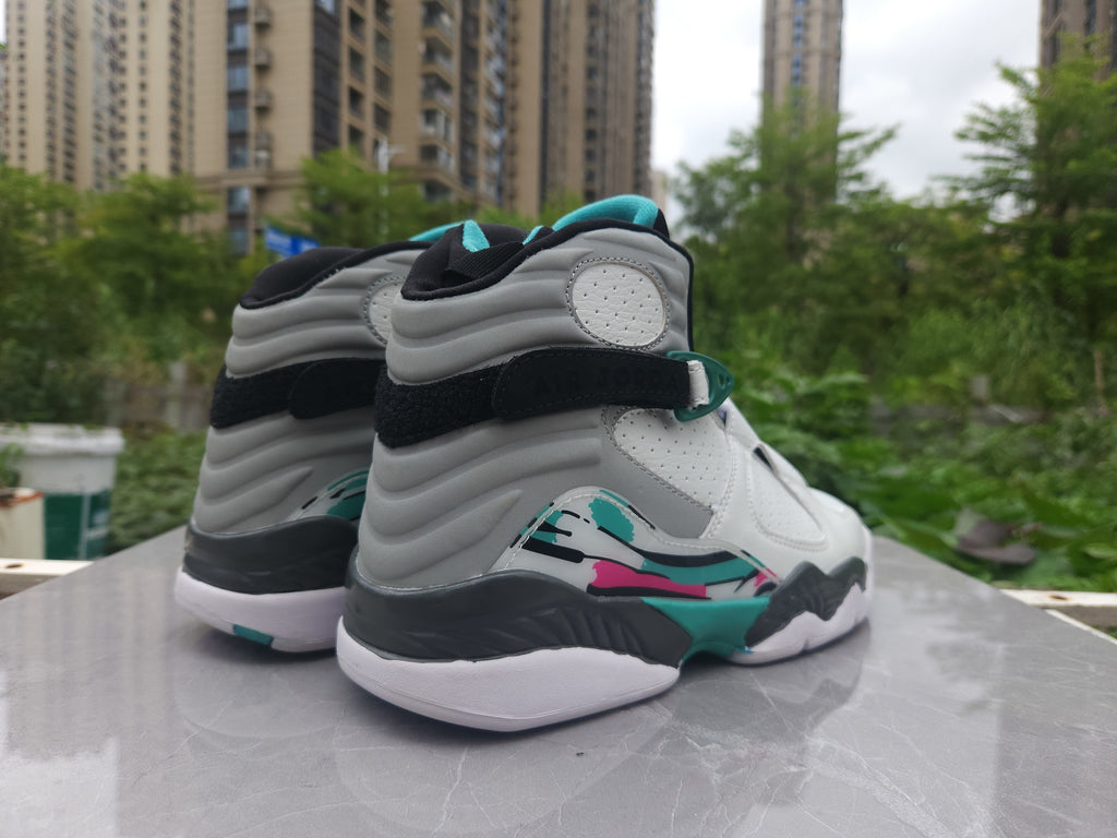 Air Jordan 8 Retro White‑Grey‑Green