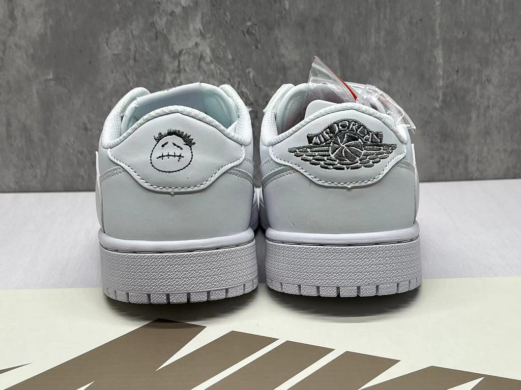 Travis Scott x Air Jordan 1 Low OG SP All‑White Reverse Swoosh