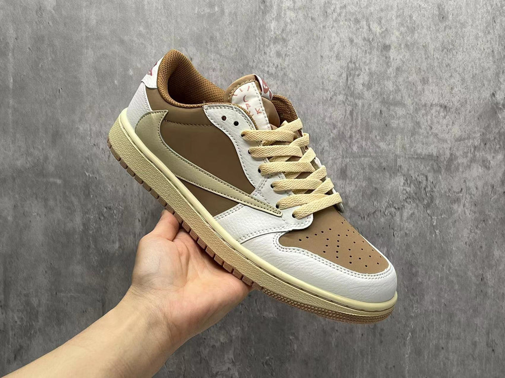 Travis Scott x Air Jordan 1 Low OG SP Light‑Brown Pink Reverse Swoosh