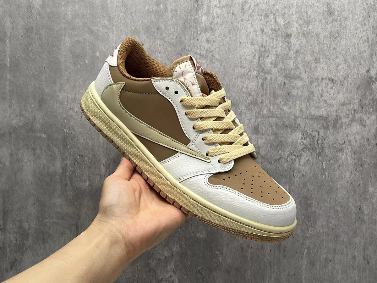 Travis Scott x Air Jordan 1 Low OG SP Light‑Brown Pink Reverse Swoosh