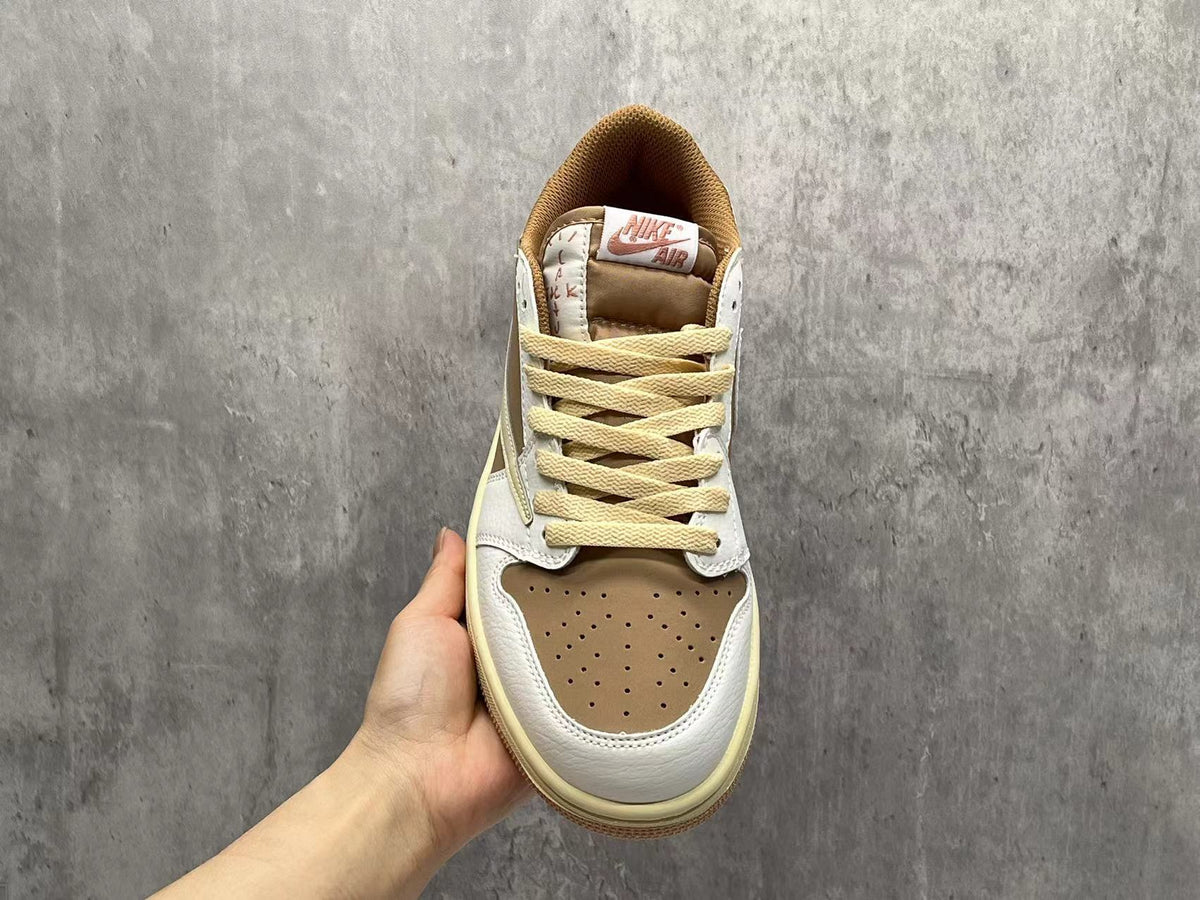 Travis Scott x Air Jordan 1 Low OG SP Light‑Brown Pink Reverse Swoosh