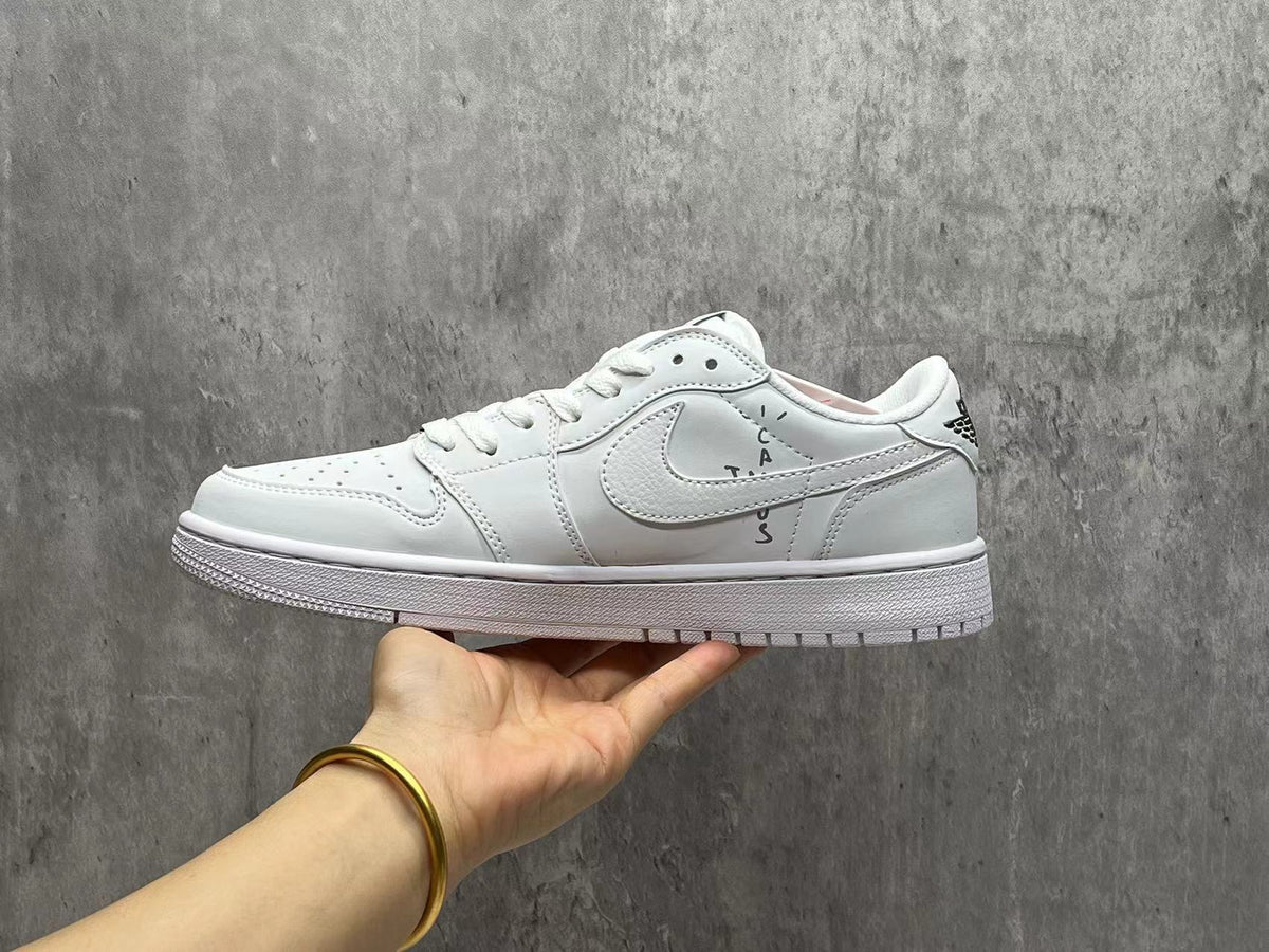 Travis Scott x Air Jordan 1 Low OG SP All‑White Reverse Swoosh