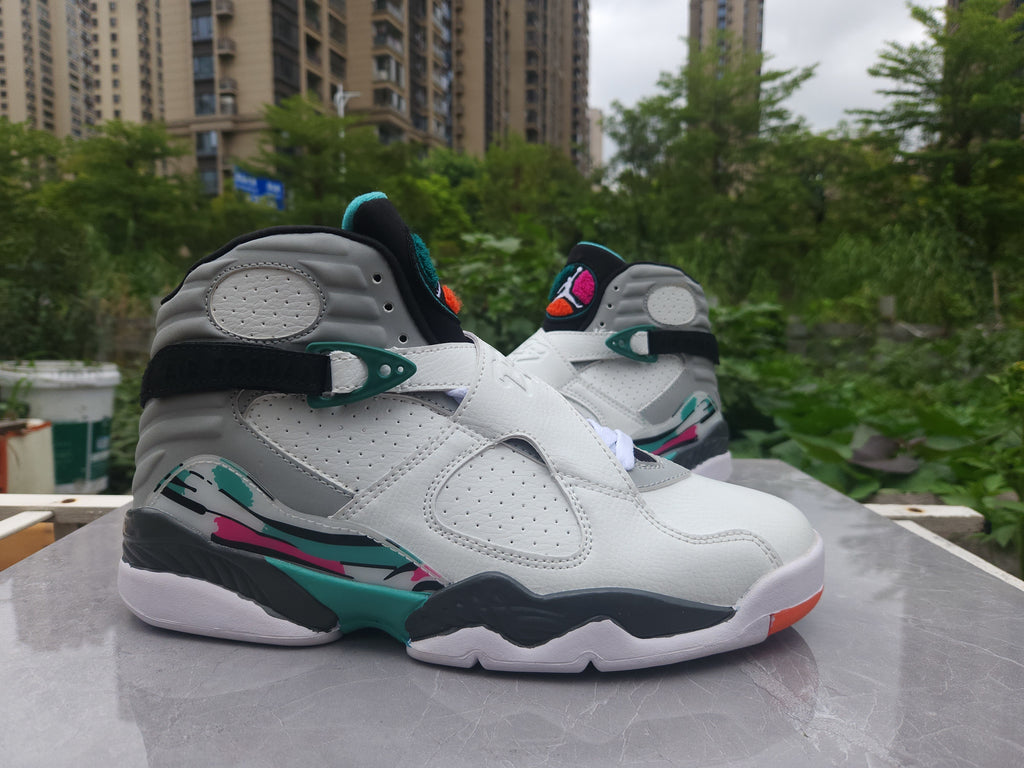 Air Jordan 8 Retro White‑Grey‑Green