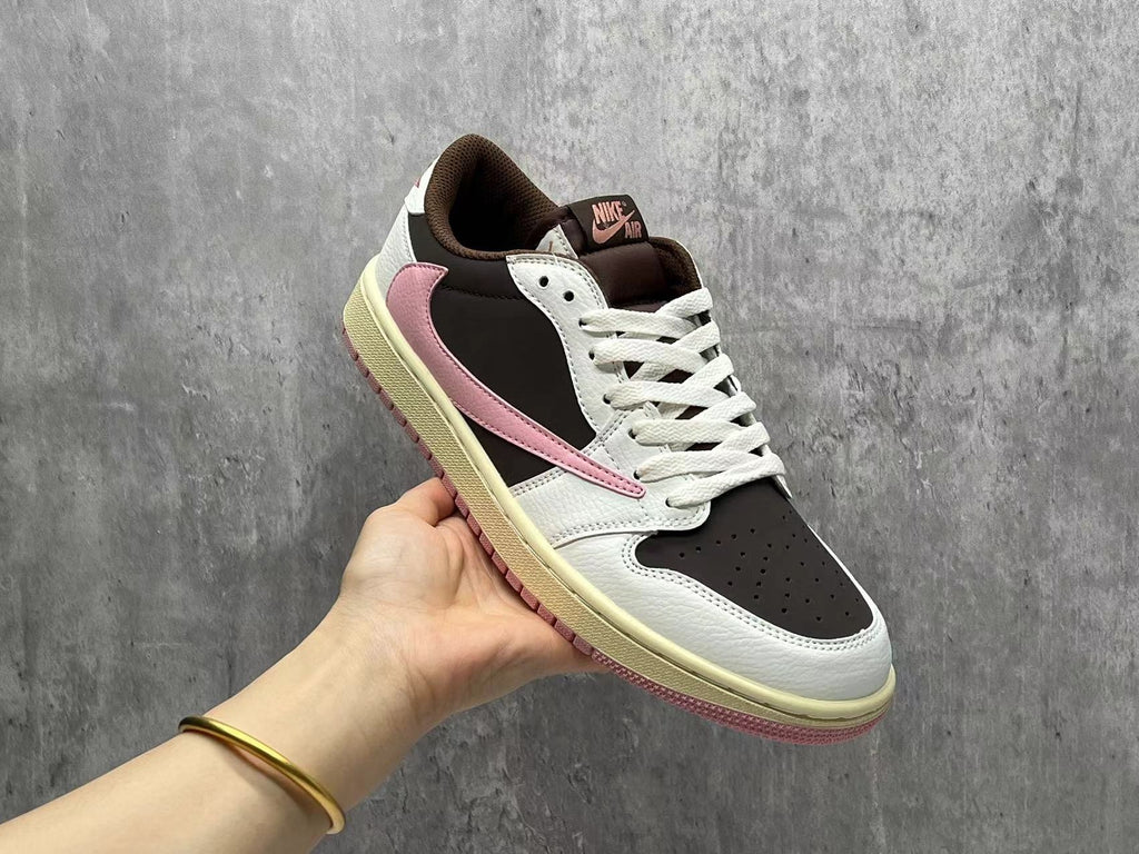 Travis Scott x Air Jordan 1 Low OG SP Brown‑Pink Reverse Swoosh