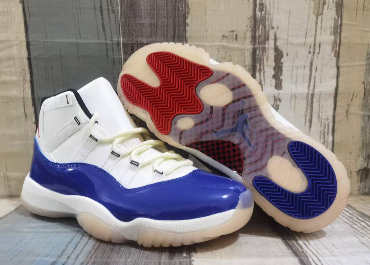 Air Jordan 11 Retro MENS WMNS Sail Deep Royal Blue Fire Red Black
